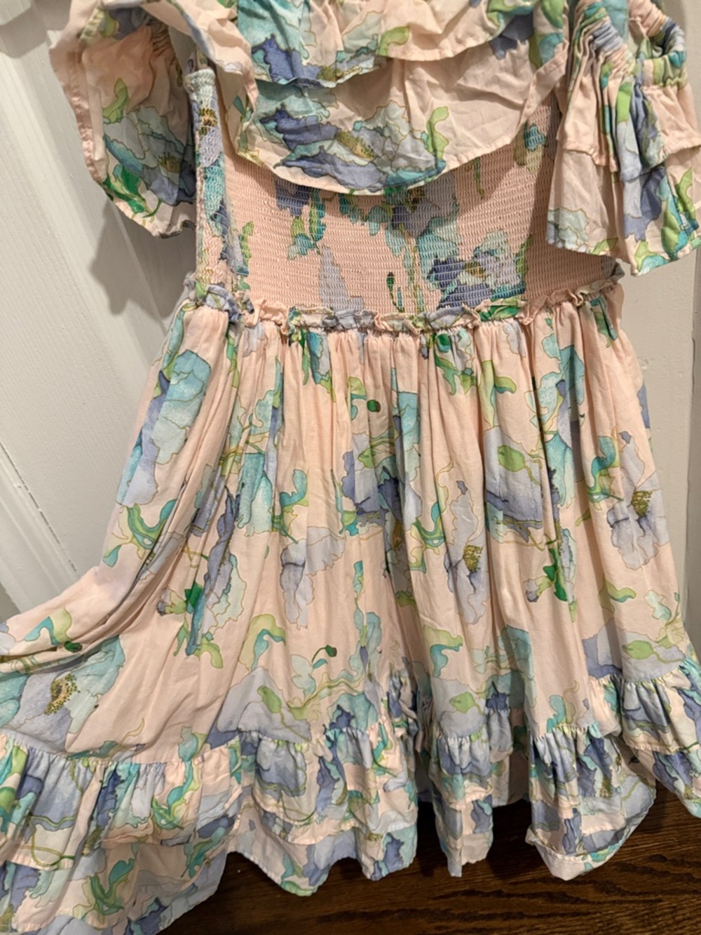 Janie and Jack Pastel Pink Floral Ruffle Dress